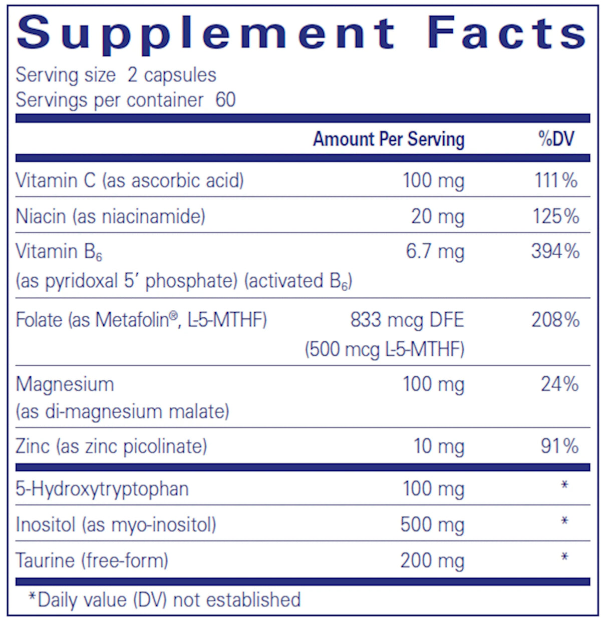 SeroPlus by Pure Encapsulations Supplement Facts