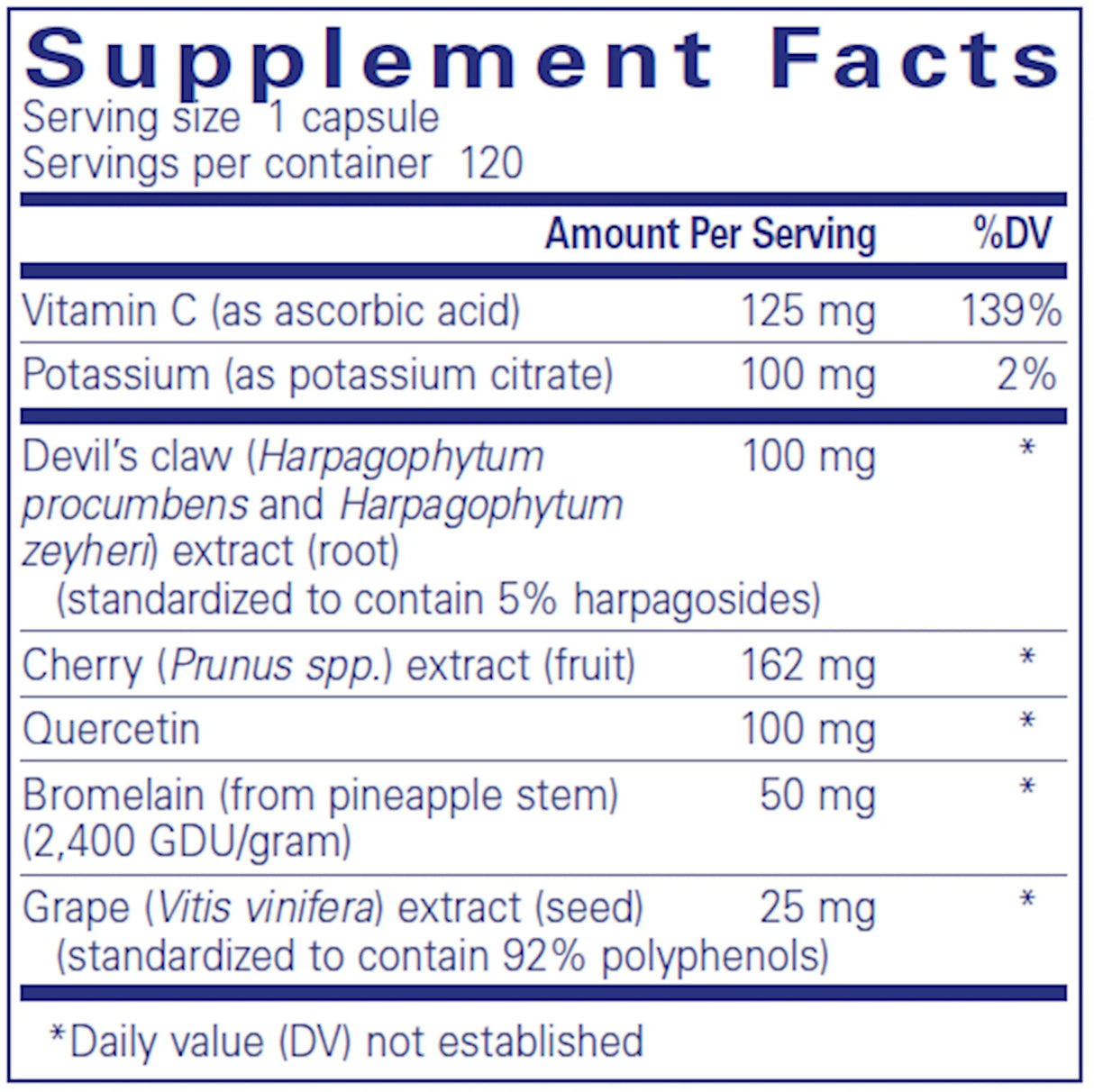 Uric Acid Formula by Pure Encapsulations Supplement Facts