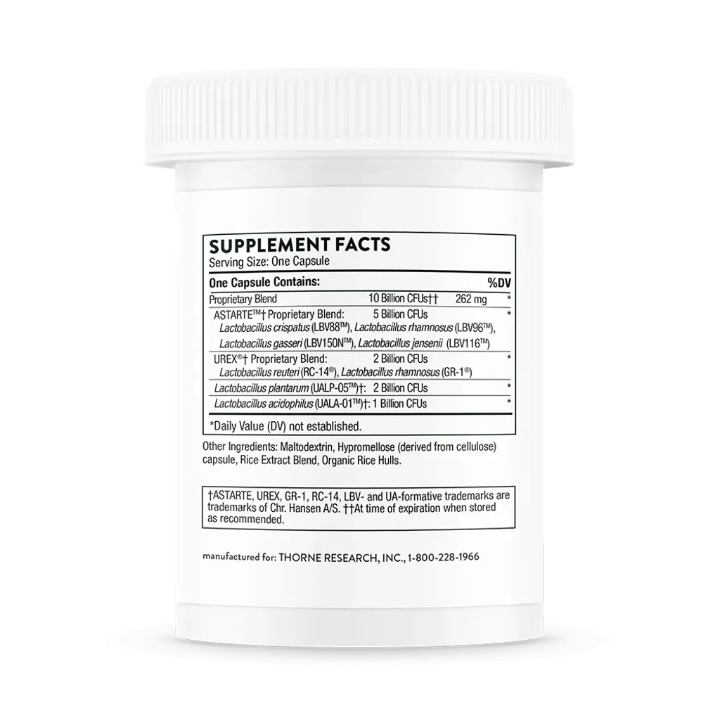 Women's Daily Probiotic by Thorne Supplement Facts