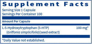 5-HTP 100 mg by Klaire Labs Supplement Facts