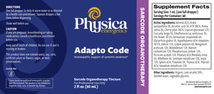 Adapto Code by Physica Energetics Supplement Facts