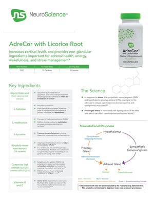 AdreCor with Licorice Root by NeuroScience Fact Sheet