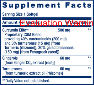Advanced Curcumin Elite by Life Extension Supplement Facts