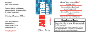 Allimax Rescue Spray by Allimax International Limited Supplement Facts