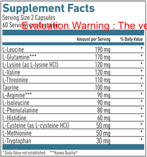 Amino Acid Formula B-MAP 12 by Biogena Supplement Facts