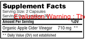 Apple Cider Vinegar by Enzyme Science Supplement Facts