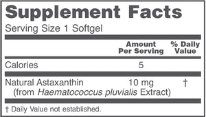 Astaxanthin 10 mg by Protocol For Life Balance Supplement Facts