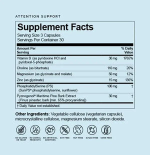 Attention Support by Brain MD Supplement Facts