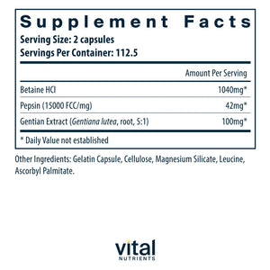 Betaine HCL with Pepsin & Gentian Root Extract