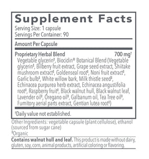 Biocidin Capsules by Biocidin Botanicals Supplement Facts
