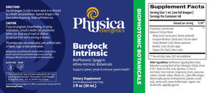 Burdock Intrinsic by Physica Energetics Supplement Facts
