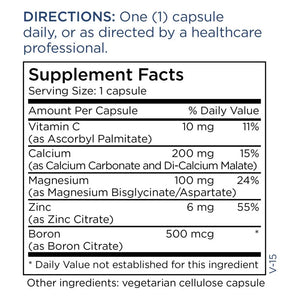 Cal/Mag/Zinc Complex by Metabolic Maintenance Supplement Facts