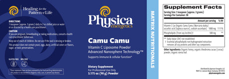 CAMU CAMU Vitamin C Liposome by Physica Energetics Supplement Facts