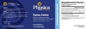 CAMU CAMU Vitamin C Liposome by Physica Energetics Supplement Facts