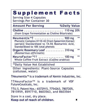 CogniTropic by Premier Research Labs Supplement Facts