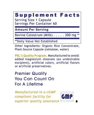 Colostrum-IgG by Premier Research Labs Supplement Facts