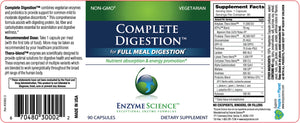 Complete Digestion by Enzyme Science Supplement Facts