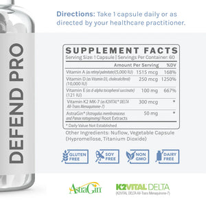 Defend Pro by InfiniWell Supplement Facts