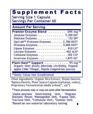 Premier Digest by Premier Research Labs Supplement Facts