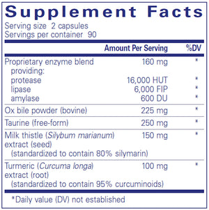 Digestion GB by Pure Encapsulations Supplement Facts