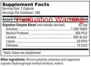 Digestive Enzymes by Klaire Labs Supplement Facts