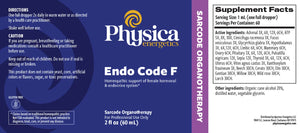 Endo Code F by Physica Energetics Supplement Facts