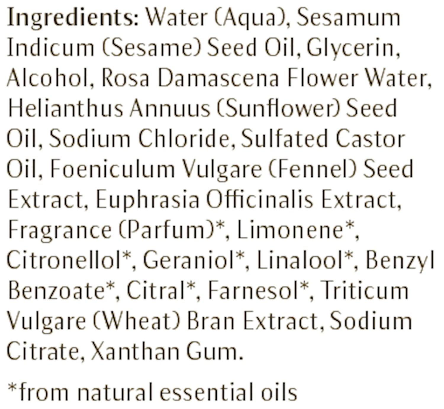 Eye Make-up Remover by Dr. Hauschka Skincare Ingredients