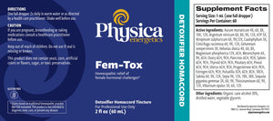 Fem-Tox by Physica Energetics Supplement Facts