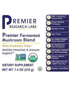 Premier Fermented Mushroom Blend by Premier Research Labs Label