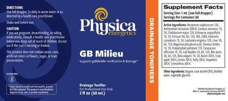 GB Milieu by Physica Energetics Supplement Facts