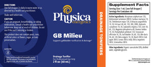 GB Milieu by Physica Energetics Supplement Facts