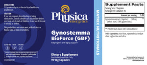 Gynostemma BioForce (GBF) by Physica Energetics Supplement Facts