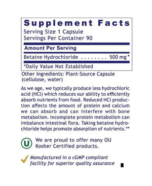 Premier HCL by Premier Research Labs Supplement Facts
