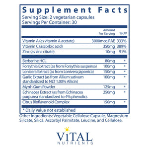 Herbal Biotic by Vital Nutrients Supplement Facts
