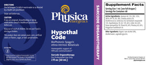 Hypothal Code by Physica Energetics Supplement Facts