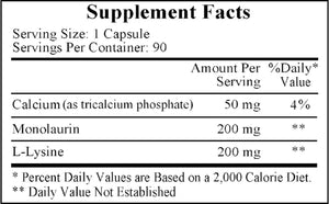 Laurisine by Ecological Formulas Supplement Facts