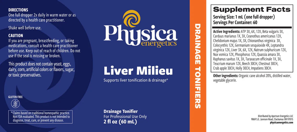 Liver Milieu by Physica Energetics Supplement Facts
