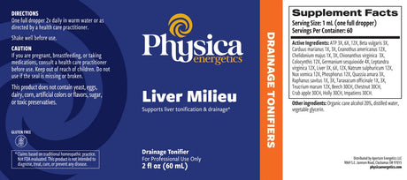 Liver Milieu by Physica Energetics Supplement Facts