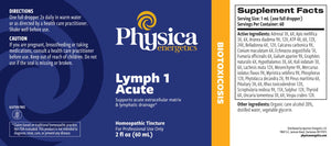 Lymph 1 Acute by Physica Energetics Supplement Facts