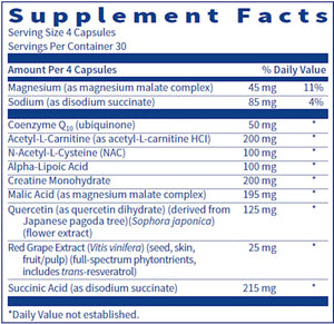 MitoThera by Klaire Labs Supplement Facts