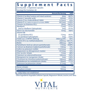 Multi-Nutrients 3 Cit/Mal by Vital Nutrients Supplement Facts