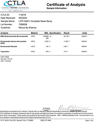Liposomal NAD Complete Nasal Spray