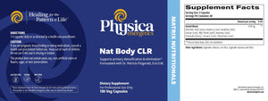 Nat Body CLR by Physica Energetics Supplement Facts