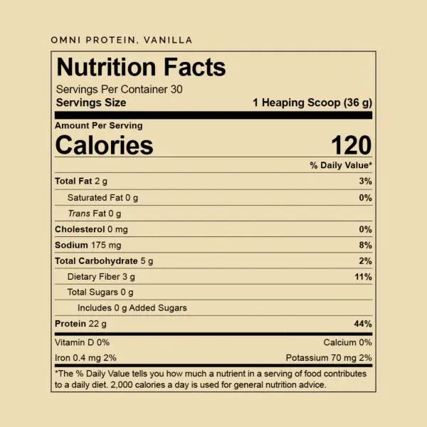OMNI Protein Vanilla by Brain MD Supplement Facts
