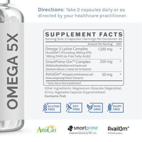 Omega 5x by InfiniWell Supplement Facts