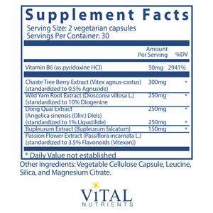 PMS Support by Vital Nutrients Supplement Facts