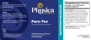Para-Tox by Physica Energetics Supplement Facts