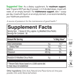 PectaSol-C Powder Lime Infusion by EcoNugenics Supplement Facts
