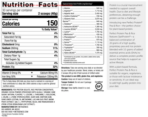Perfect Protein Pea & Rice by Metagenics Supplement Facts