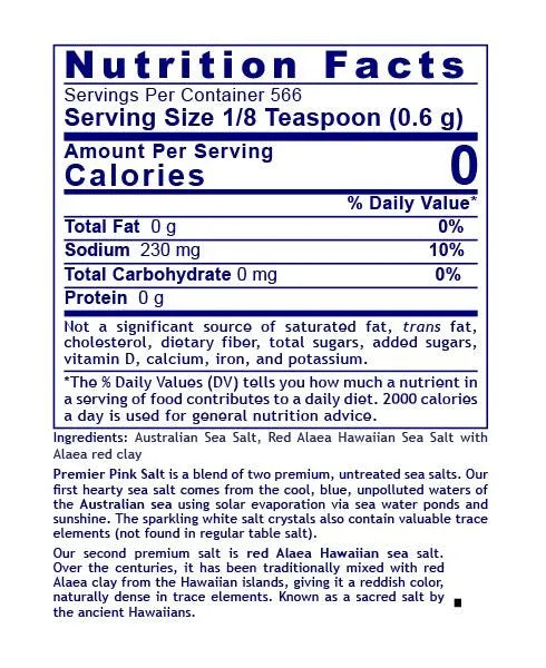 Premier Pink Salt by Premier Research Labs Supplement Facts